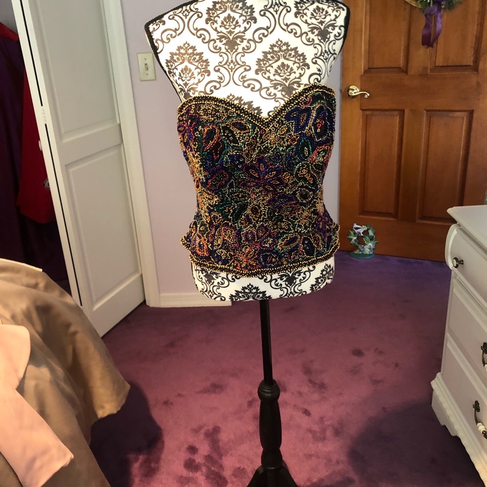 Bustier by Oleg Cassini size 10 hand beaded